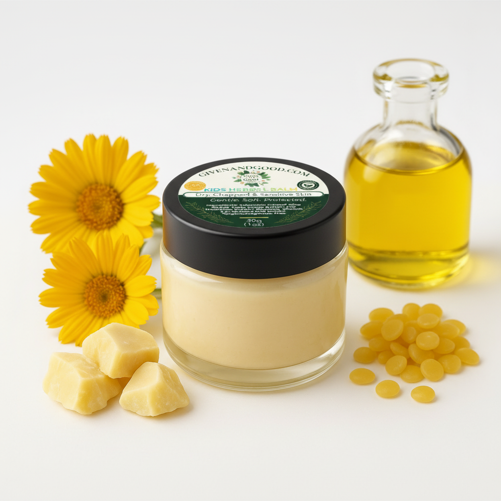 Kids Herbal Balm - Label on Black Lid